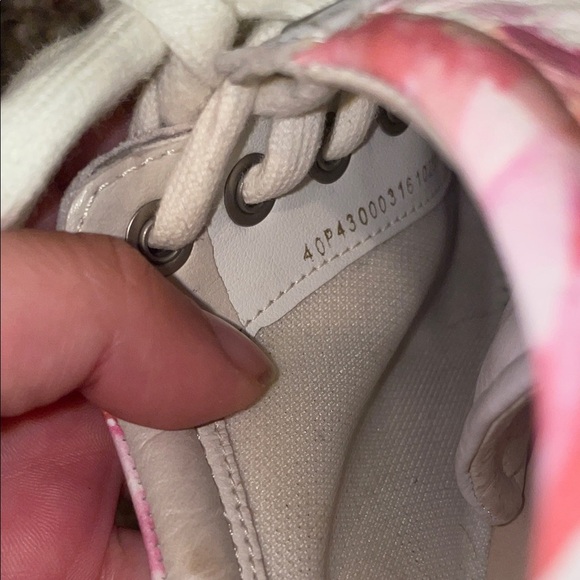 Womens Ecco Soft Pink Floral Leather Lace Up Sneakers - Picture 8 of 10